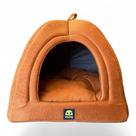 Cabana e Cama ShuDog 2 em 1, para Cães e Gatos Terra cota com Cinza