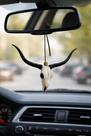 Cabeça De Boi Long Horn Acessório De Resina Para Retrovisor