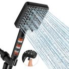 Cabeça de chuveiro filtrada MakeFit Black 6 modos de alta pressão
