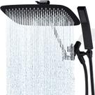 Cabeça de chuveiro G-Promise de 35 cm dupla com combinação portátil em preto fosco