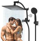 Cabeça de chuveiro Hibbent All Metal 25 cm de alta pressão preta fosca