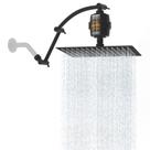 Cabeça de chuveiro Hibbent All Metal Rain Filtrada 30 cm com braço 40 cm