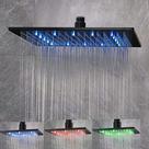 Cabeça de chuveiro Neierthodore LED de 40 cm quadrada em bronze polido a óleo