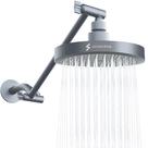 Cabeça de chuveiro SparkPod Round Rain com braço de extensão em titânio