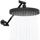 Cabeça de chuveiro SparkPod Round Rain com braço de extensão preta