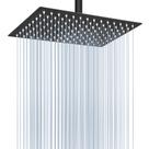 Cabeça de chuveiro Voolan Rainfall em aço inoxidável 30x20cm preto fosco