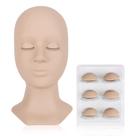 Cabeça de manequim de cílios LASHVIEW com 4 pares de pálpebras substituídas Cabeça de manequim de cílios LASHVIEW com 4 pares de pálpebras substituídas