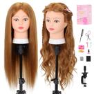 Cabeça de manequim ManneQueenHead 80% cabelo real 66-71 cm com suporte