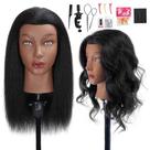 Cabeça de manequim MQHIHI Cabelo humano de 16 polegadas com braçadeira e ferramentas
