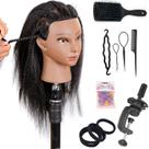 Cabeça de manequim YANZIJF Human Hair 16cm para cabeleireiro