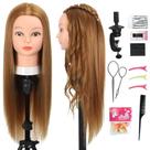 Cabeça de Maniquim Opini com 80% de Cabelo Humano Liso (26-28")