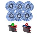 Cabeça de reposição de microfibra Spin Mop, pacote com 6 unidades Matthew Blue