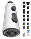 Cabeça de torneira Hygie Rinse Pull Down Metal 3 modos e 15 adaptadores Cabeça de torneira Hygie Rinse Pull Down Metal 3 modos e 15 adaptadores