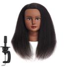 Cabeça de treinamento Traininghead, cabelo 100% real, 14" com suporte de fixação