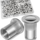 Cabeça plana de aço inoxidável Rivet Nut Vifmy 304 8-32 UNC 100 unidades