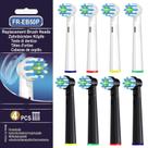 Cabeças de escova de dentes Cellena FR-EB50P, pacote com 8, macias-médias Cabeças de escova de dentes Cellena FR-EB50P, pacote com 8, macias-médias