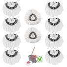 Cabeças de reposição Spin Mop, pacote com 10 unidades, 100% microfibra branca