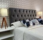 Cabeceira 140 Cama Box Luna Capitone Cinza Corano Painel RBL