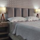 Cabeceira 140 Cama Box V4 Módulos Cinza Linho Painel RBL