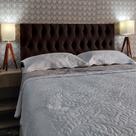 Cabeceira 195 Cama Box Vintage Capitone Marrom Suede Painel RBL