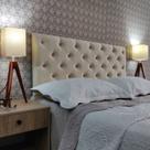 Cabeceira 90 Cama Box Classic Capitone Bege Suede Painel RBL