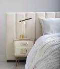 Cabeceira Alta Para Cama Box Estofada Casal Queen King 340x120cm Camurça Areia