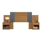 Cabeceira Araguaia 235cm com Mesa de Cabeceira Freijó Off White Cinza Flex Moval