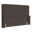 Cabeceira Atena Para Cama Box Casal Padrão 140cm Capitonê com Frame Linho Cacau - Desk Design