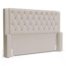 Cabeceira Atena Para Cama Box Casal Padrão 140cm Capitonê Com Frame Suede Bege Claro - Abmaza