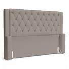 Cabeceira Atena Para Cama Box King Size 195cm Capitonê com Frame Suede Bege - Desk Design