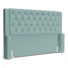 Cabeceira Atena Para Cama Box King Size 195cm Capitonê com Frame Veludo Acqua - Desk Design