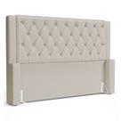 Cabeceira Atena Para Cama Box Queen Size 160cm Capitonê com Frame Suede Bege Claro - Abmaza