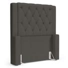 Cabeceira Atena Para Cama Box Solteiro 90cm Capitonê com Frame Linho Cacau - Desk Design