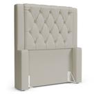 Cabeceira Atena Para Cama Box Solteiro 90cm Capitonê com Frame Sintético Bege - Desk Design