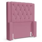 Cabeceira Atena Para Cama Box Solteiro 90cm Capitonê com Frame Suede Rosa - Desk Design Cabeceira Atena Para Cama Box Solteiro 90cm Capitonê com Frame Suede Rosa - Desk Design