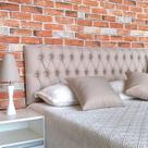 Cabeceira Bege Vintage Linho Queen 160 X 60