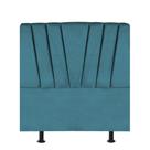 Cabeceira Bélgica Cama Box Solteiro 100 cm Suede Azul Turquesa