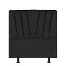 Cabeceira Bélgica Cama Box Solteiro 100 cm Suede Preto