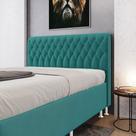 Cabeceira Bellatrix 195 para Cama King Sued Azul Turquesa Aradecor