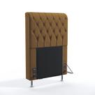 Cabeceira Bellatrix 90 Decorativa de Cama Solteiro N-028 Veludo Marrom Claro Aradecor