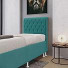 Cabeceira Bellatrix 90 para Cama de Solteiro Sued Azul Turquesa Aradecor