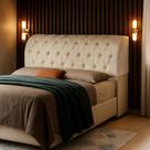 Cabeceira Box 1,60m 160cm Para Colchao Cama Queen Com Bau Design moderno Tamanho Queen Antonella Cabeceira Box 1,60m 160cm Para Colchao Cama Queen Com Bau Design moderno Tamanho Queen Antonella