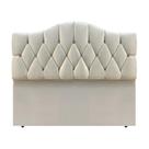 Cabeceira Box Casal Almofadada Capitonê Provençal Suede Creme 140 x 120 Cm RBL