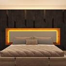 Cabeceira Box Casal/Queen com LED Orgânica Luna 100% MDF 268cm x 72cm Yescasa
