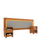 Cabeceira Box Casal/Queen Organica Luna 100% MDF LED e Carregador USB e 2 Gavetas 268cm x 72cm Yescasa