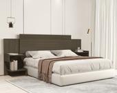 cabeceira box extensível aurora 140 160 casal queen com mesa de cabeceira design moderno MDF com nichos