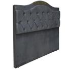 Cabeceira Box Queen Almofadada Capitonê Provençal Detalier Suede Chumbo 160 x 120 RBL