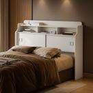 Cabeceira Box Queen Casal Jessica 160cm com Prateleiras Nicho E Portas de Correr Super Elegantes Robusta em MDF