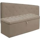 Cabeceira Box Queen Size Dubai com Calçadeira 1,60m Suede Bege