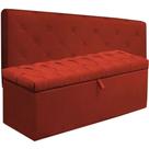 Cabeceira Box Queen Size Dubai com Calçadeira 1,60m Suede Vermelho